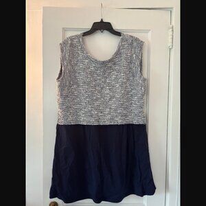 Daily Practice Boucle Mix Media Dress with Lattice Back